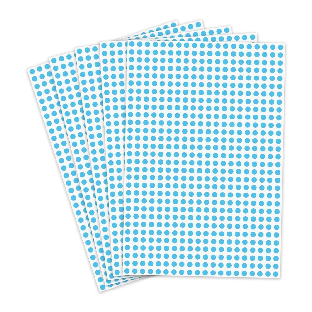 1858 Dot Stickers - 3000pcs Blue Circle Labels, 1/4 Inch, Self-Adhesive